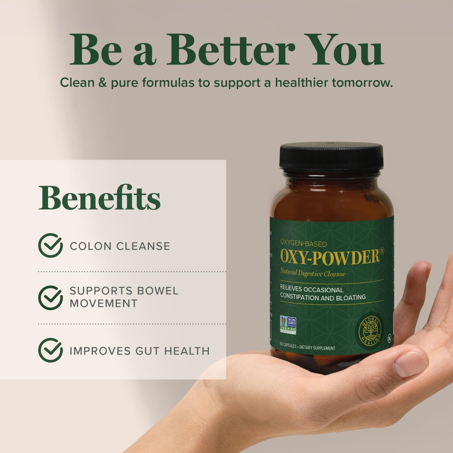 Global Healing Oxy-Powder Colon Cleanse, Constipation Relief for Women & Men, Magnesium Oxide Colon Cleanser & Detox for Weight Loss, Gut Cleanse Detox for Women and Men - dailyvitalstore