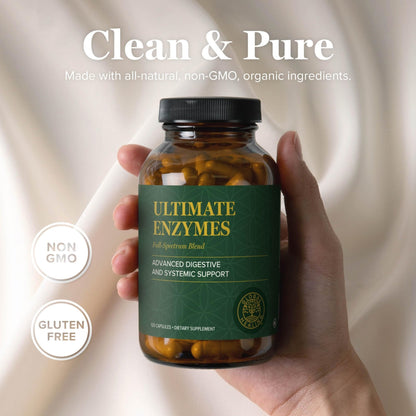 Global Healing - Ultimate Enzymes - Systemic & Digestive Enzymes Supplement for Healthy Digestion, Immune System Boost & Natural Gut Health, Digestive Enzyme for Women & Men, Lipase - dailyvitalstore