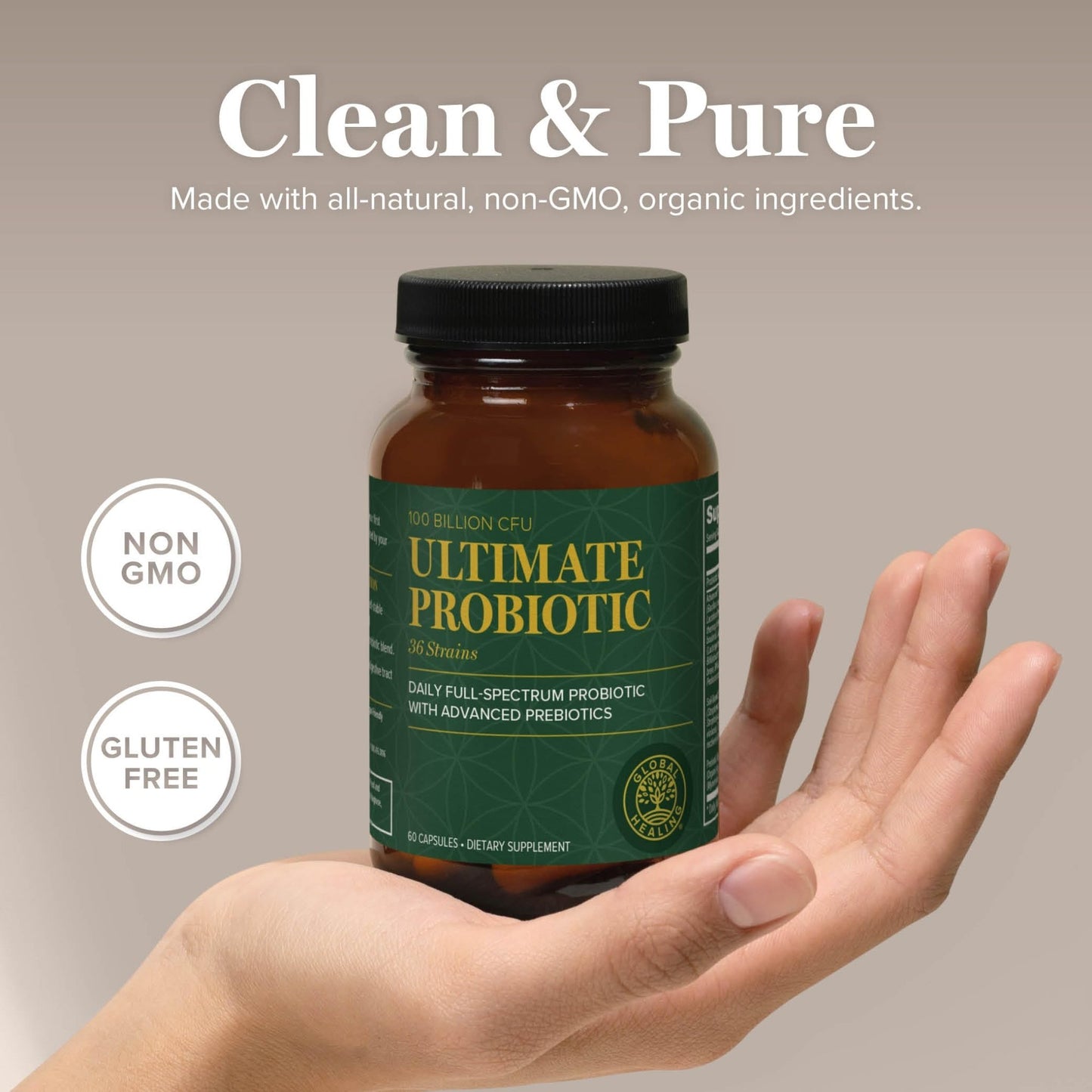 Global Healing Ultimate Probiotic Blend Supplement with Prebiotics and Probiotics for Digestive Health, Digestive Tract, & Immune System, Gut Health for Men & Women, - dailyvitalstore