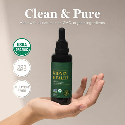 Global Healing USDA Organic Kidney Health with Cranberry & Hydrangea - Kidney Cleanse Liquid Supplement & Stones Dissolver for Urinary Health - Detox & Repair Formula for Bladder Control - 2 Fl Oz - dailyvitalstore
