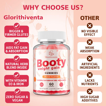 Glorithiventa Cholesterol & Booty Gummies Supplement Bundle - Plant Sterols & Stanols + CurvaBoost BBL Herb Blend & Creatine Monohydrate - Cholesterol Normal Level, Booty, Curves & Energy - dailyvitalstore
