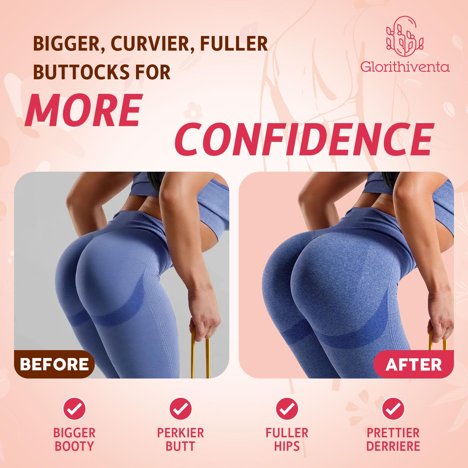 Glorithiventa Cholesterol & Booty Gummies Supplement Bundle - Plant Sterols & Stanols + CurvaBoost BBL Herb Blend & Creatine Monohydrate - Cholesterol Normal Level, Booty, Curves & Energy - dailyvitalstore