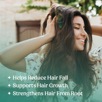 Glosense Hair You Glo – Plant-Based Biotin Supplement | Hair Growth Drink | Natural Hair Vitamins Powder with Amla, Sea Buckthorn, Gotu Kola | No Added Sugar, No Added Flavours | 30 Servings - dailyvitalstore