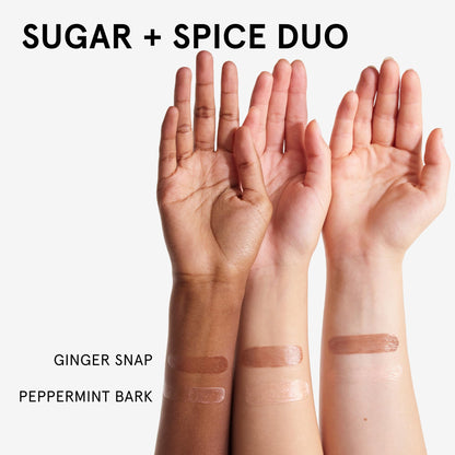 Glossier Balm Dotcom Hydrating Lip Balm Duo - Peppermint Bark & Ginger Snap - Lanolin, Beeswax & Castor Oil for Dry Lips - Nourishing Lip Care Gift Set, 2 x 15ml - dailyvitalstore
