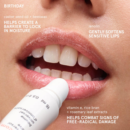 Glossier Balm Dotcom Hydrating Lip Balm - Universal Salve, Up to 12Hr Moisture - Lanolin, Beeswax & Castor Oil for Dry Lips, Cuticles & Skin - Birthday, Clear Soft Shimmer, 15ml - dailyvitalstore