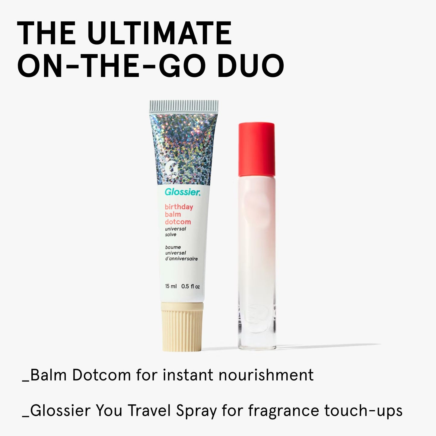 Glossier Balm Dotcom Hydrating Lip Balm - Universal Salve, Up to 12Hr Moisture - Lanolin, Beeswax & Castor Oil for Dry Lips, Cuticles & Skin - Birthday, Clear Soft Shimmer, 15ml - dailyvitalstore