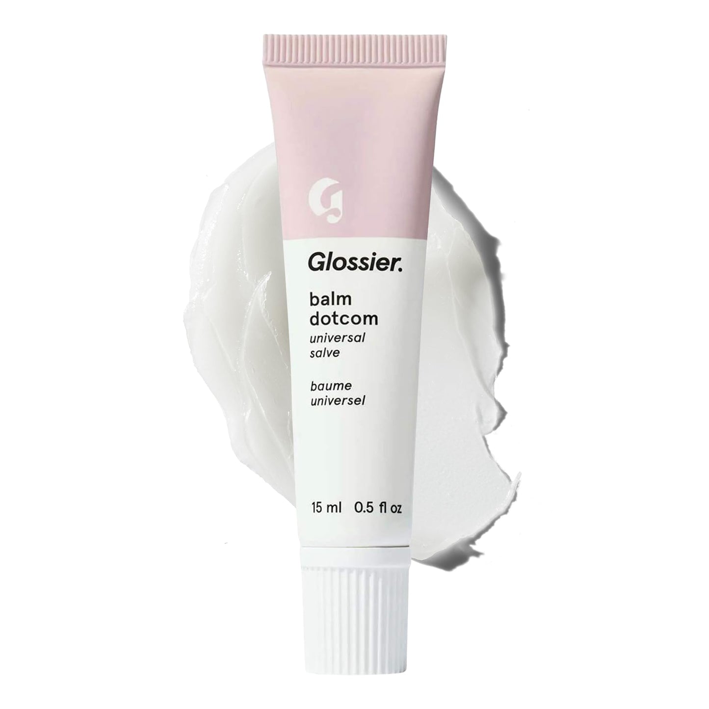 Glossier Balm Dotcom Hydrating Lip Balm - Universal Salve, Up to 12Hr Moisture - Lanolin, Beeswax & Castor Oil for Dry Lips, Cuticles & Skin - Original, Clear Fragrance-Free, 15ml - dailyvitalstore