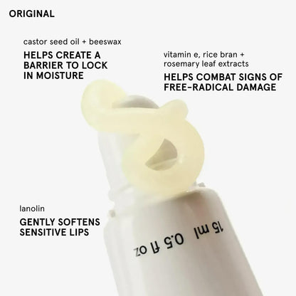 Glossier Balm Dotcom Hydrating Lip Balm - Universal Salve, Up to 12Hr Moisture - Lanolin, Beeswax & Castor Oil for Dry Lips, Cuticles & Skin - Original, Clear Fragrance-Free, 15ml - dailyvitalstore