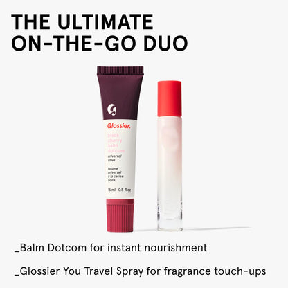 Glossier Balm Dotcom Hydrating Tinted Lip Balm - Universal Salve, Up to 12Hr Moisture for Dry Lips, Cuticles & Skin - Lanolin, Beeswax & Castor Oil - Black Cherry, Burgundy Tint, 15ml - dailyvitalstore