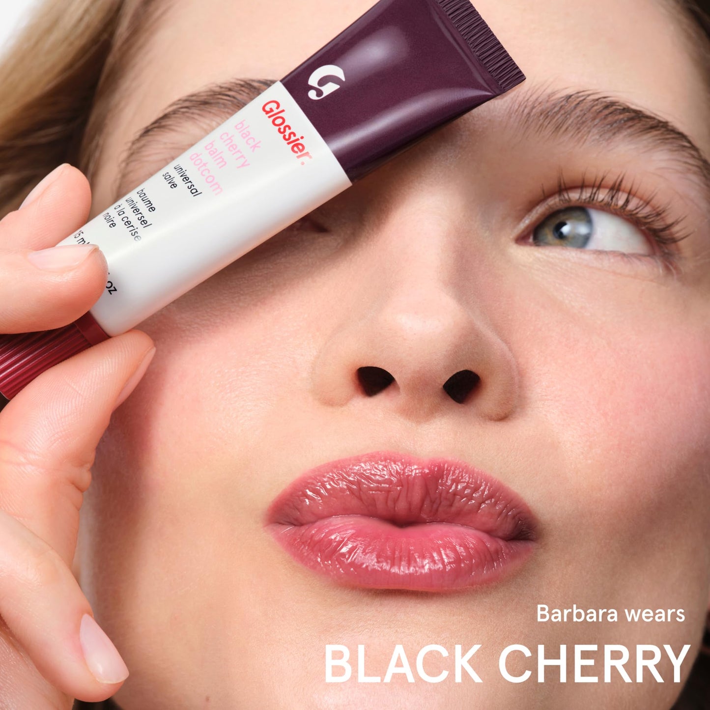 Glossier Balm Dotcom Hydrating Tinted Lip Balm - Universal Salve, Up to 12Hr Moisture for Dry Lips, Cuticles & Skin - Lanolin, Beeswax & Castor Oil - Black Cherry, Burgundy Tint, 15ml - dailyvitalstore