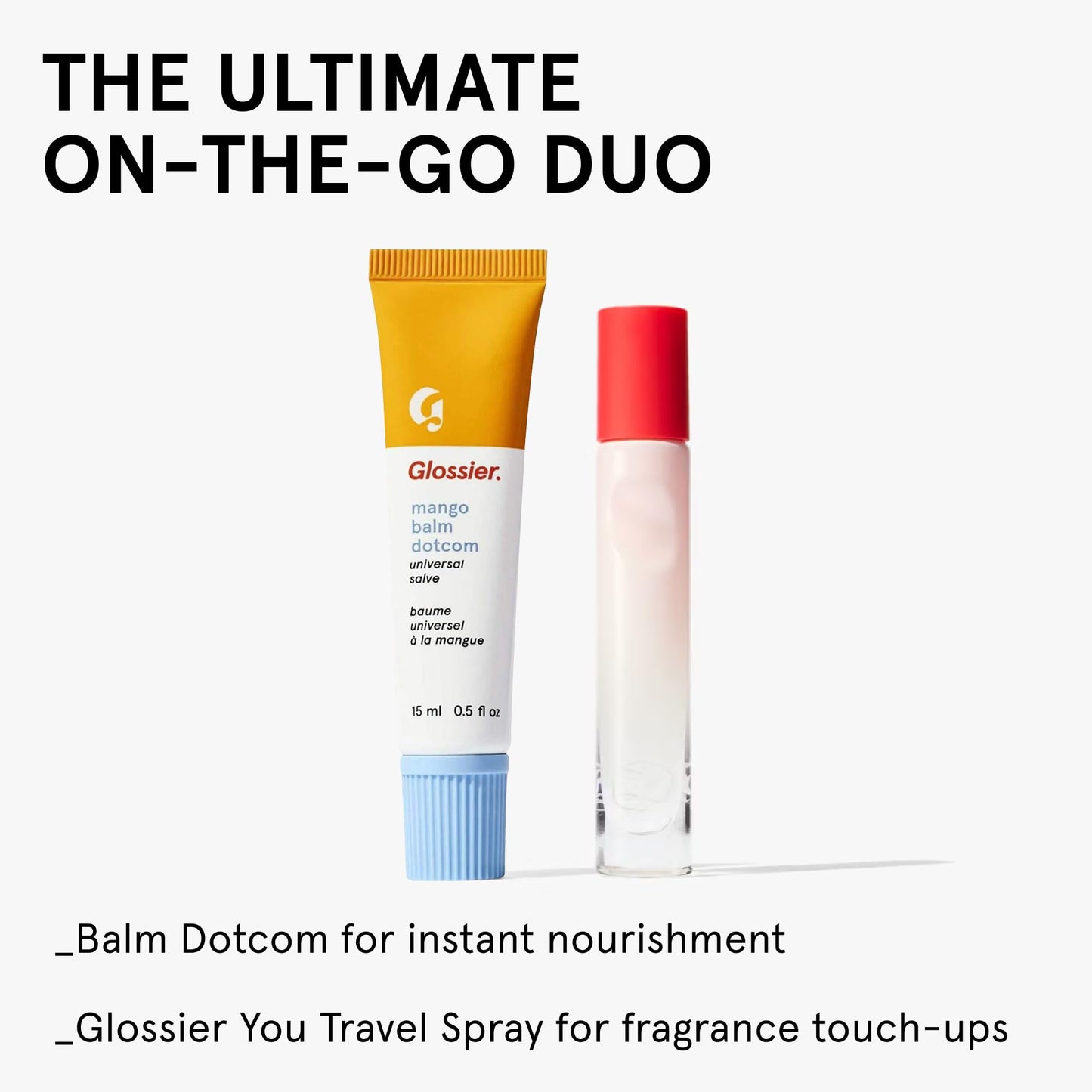 Glossier Balm Dotcom Hydrating Tinted Lip Balm - Universal Salve, Up to 12Hr Moisture for Dry Lips, Cuticles & Skin - Lanolin, Beeswax & Castor Oil - Mango, Tropical Peach Tint, 15ml - dailyvitalstore