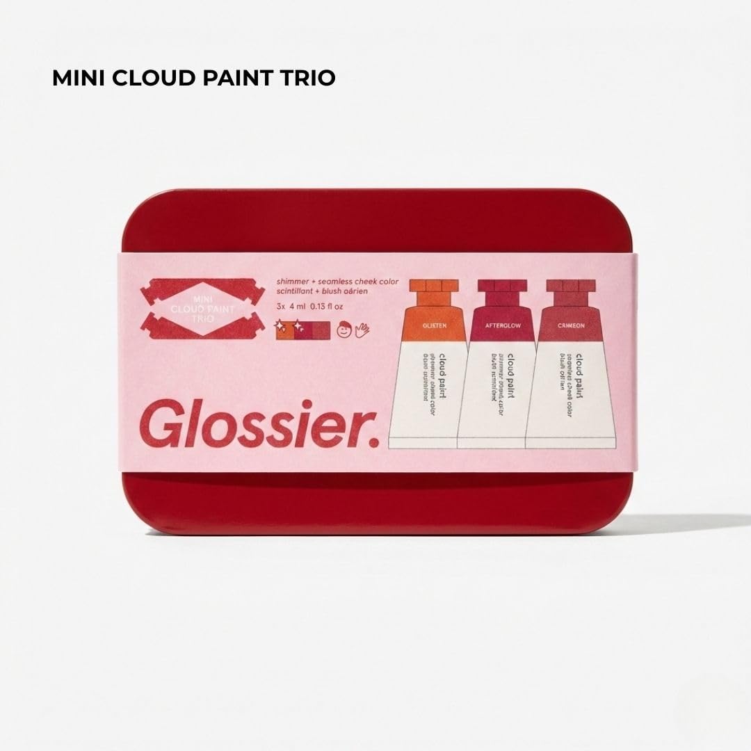 Glossier Mini Cloud Paint Blush Trio Holiday Gift Set: Crimson, Glisten & Afterglow - dailyvitalstore