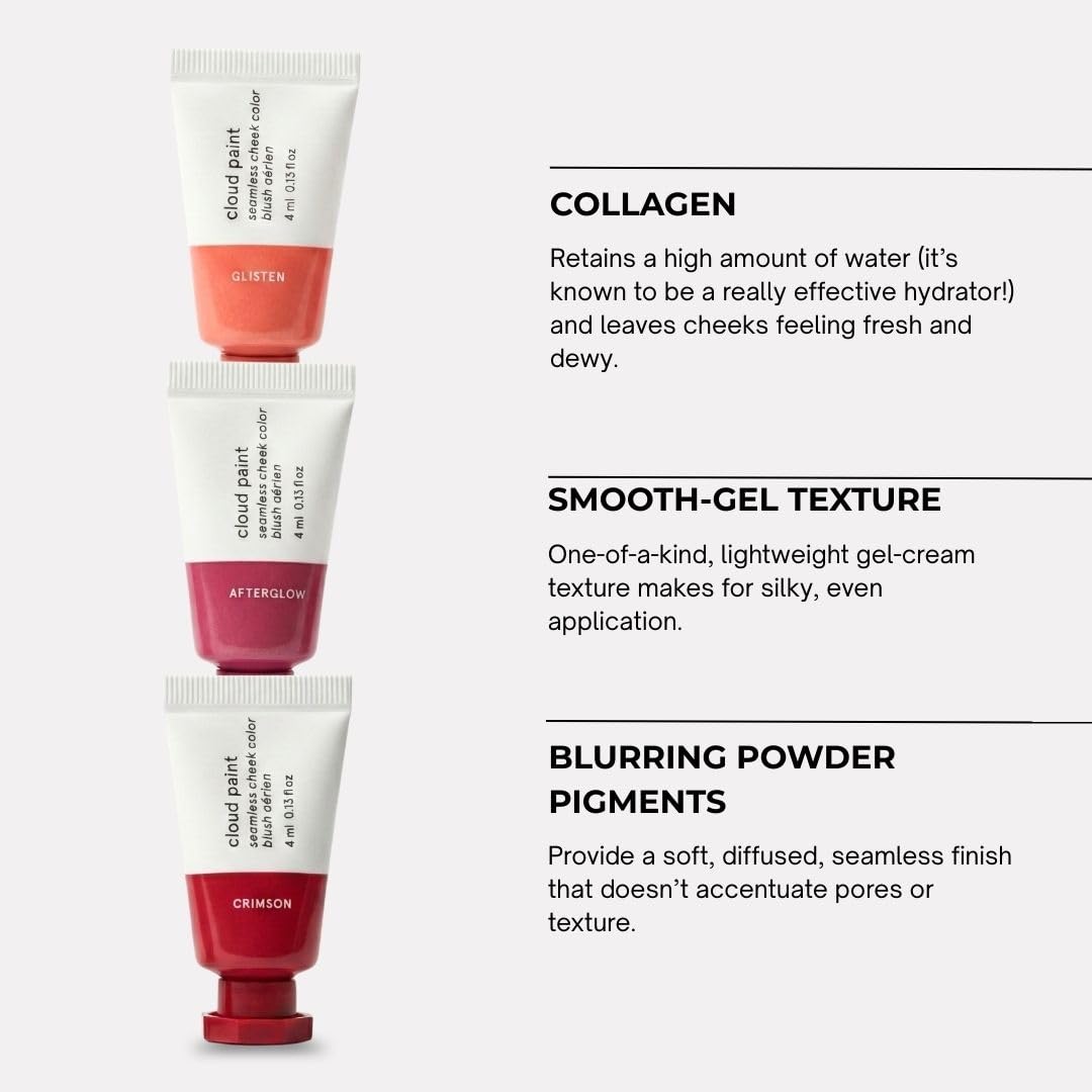 Glossier Mini Cloud Paint Blush Trio Holiday Gift Set: Crimson, Glisten & Afterglow - dailyvitalstore