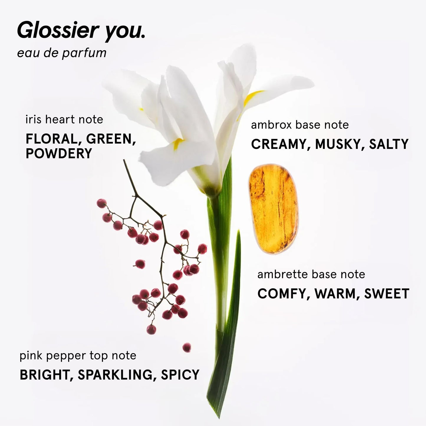 Glossier You Eau de Parfum - Unisex Fragrance for Men & Women, Skin-Scent Enhancer Smells Different on Everyone - Musky, Warm & Spicy Perfume with Pink Pepper, Iris & Ambrox Base Notes, 50ml - dailyvitalstore