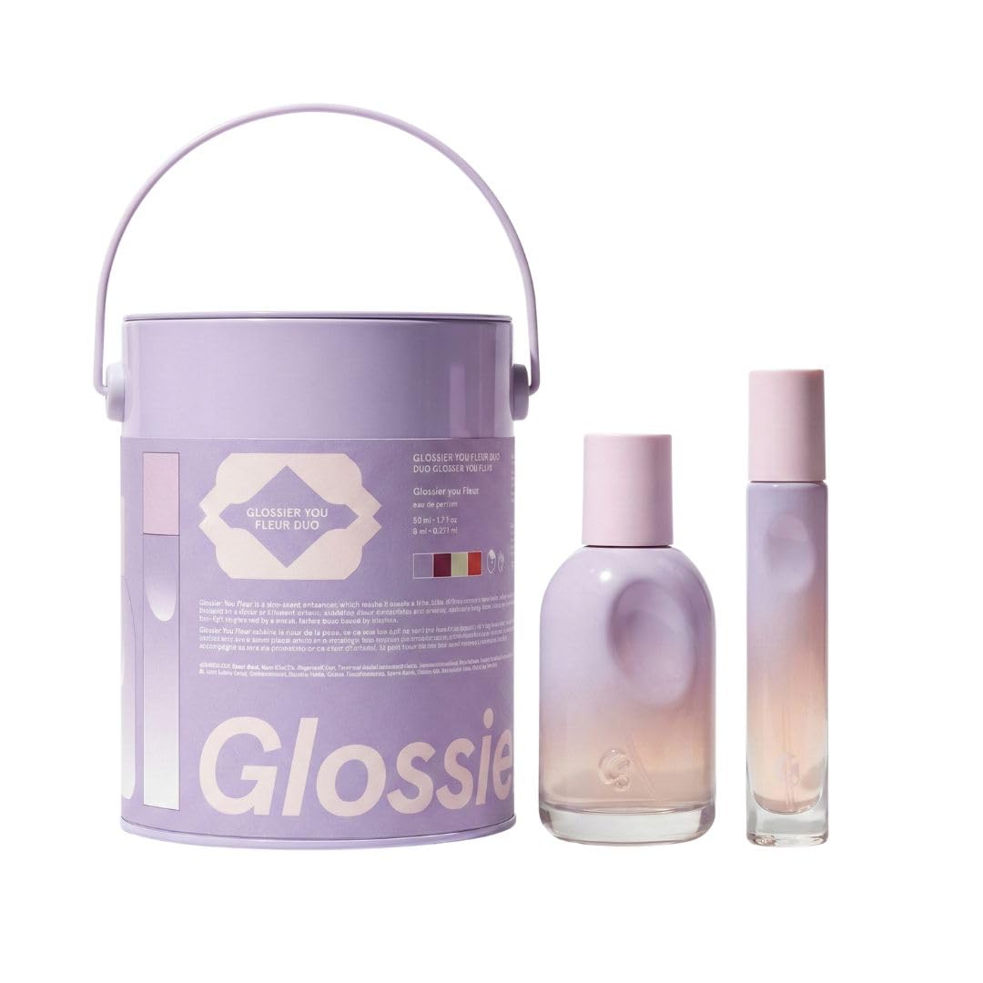 Glossier You Fleur Duo Perfume Gift Set: Fresh Floral Eau de Parfum with Ylang-Ylang, Apricot Skin & Ambrox Notes - dailyvitalstore