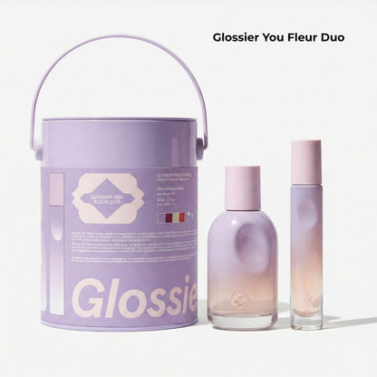 Glossier You Fleur Duo Perfume Gift Set: Fresh Floral Eau de Parfum with Ylang-Ylang, Apricot Skin & Ambrox Notes - dailyvitalstore