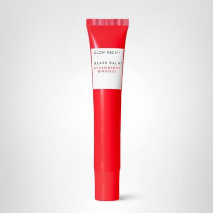 Glow Recipe Glass Balm Lip Treatment - 12Hr Hydrating Lip Balm & Moisturizer with Hyaluronic Acid to Smooth, Plump & Protect from Dryness - Sheer Pinky Red Tint, Strawberry Bingsoo (15 ml) - dailyvitalstore