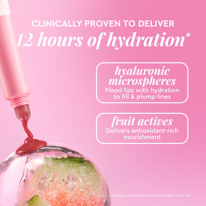 Glow Recipe Glass Balm Lip Treatment - 12Hr Hydrating Lip Balm & Moisturizer with Hyaluronic Acid to Smooth, Plump & Protect from Dryness - Sheer Soft Pink Tint, Watermelon Bingsoo (15 ml) - dailyvitalstore