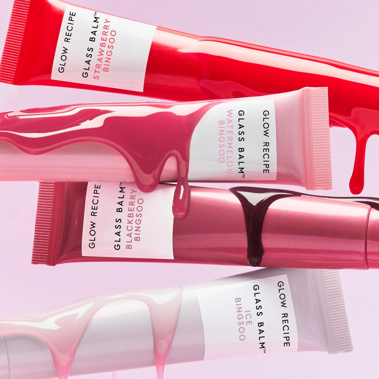 Glow Recipe Glass Balm Lip Treatment - 12Hr Hydrating Lip Balm & Moisturizer with Hyaluronic Acid to Smooth, Plump & Protect from Dryness - Sheer Soft Pink Tint, Watermelon Bingsoo (15 ml) - dailyvitalstore