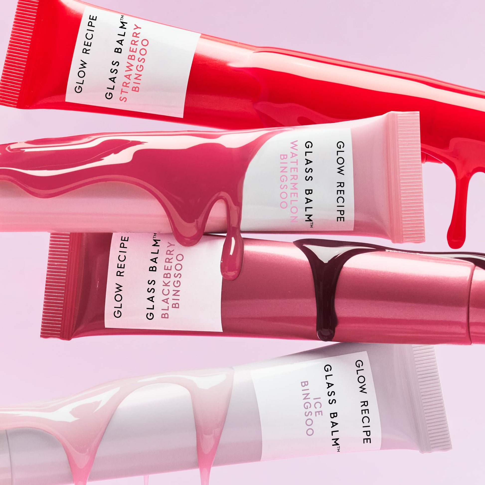 Glow Recipe Glass Balm Lip Treatment - 12Hr Hydrating Lip Balm & Moisturizer with Hyaluronic Acid to Smooth, Plump & Protect from Dryness - Sheer Soft Pink Tint, Watermelon Bingsoo (15 ml) - dailyvitalstore