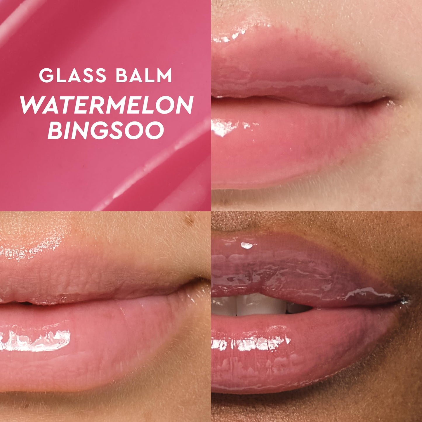 Glow Recipe Glass Balm Lip Treatment - 12Hr Hydrating Lip Balm & Moisturizer with Hyaluronic Acid to Smooth, Plump & Protect from Dryness - Sheer Soft Pink Tint, Watermelon Bingsoo (15 ml) - dailyvitalstore