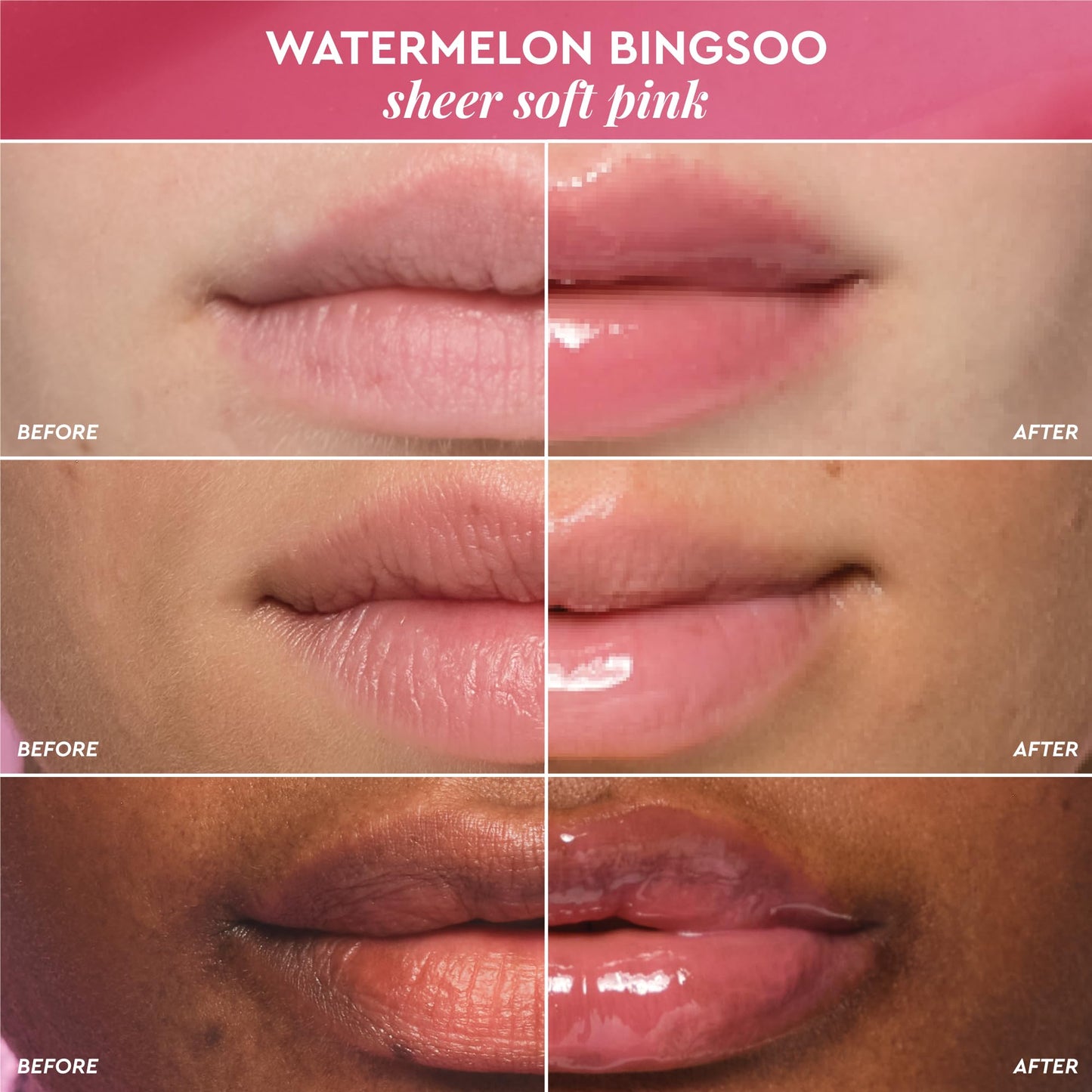Glow Recipe Glass Balm Lip Treatment - 12Hr Hydrating Lip Balm & Moisturizer with Hyaluronic Acid to Smooth, Plump & Protect from Dryness - Sheer Soft Pink Tint, Watermelon Bingsoo (15 ml) - dailyvitalstore