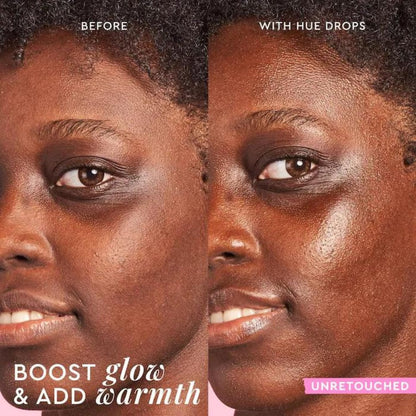 Glow Recipe Hue Drops Bronzing Drops, Tinted Face Serum, Glow Primer + Liquid Highlighter, Niacinamide + Hyaluronic Acid, Radiant Warm Glow, Sunglow (40ml) - dailyvitalstore