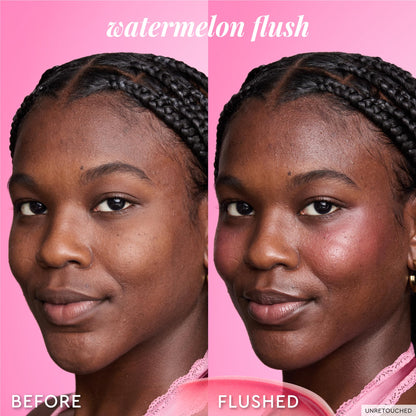 Glow Recipe Niacinamide Dewy Flush Tinted Liquid Blush Serum - Glowy Blush for Cheeks to Smooth, Hydrate & Brighten - Liquid Korean Makeup with Buildable Soft Pink Tint - Watermelon Flush (0.4 oz) - dailyvitalstore