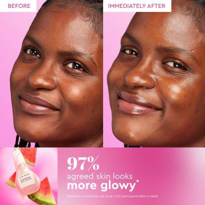 Glow Recipe Watermelon Niacinamide Dew Drops - Brightening, Plumping Hydrating Face Serum, Makeup Primer + Liquid Highlighter with Hyaluronic Acid - dailyvitalstore