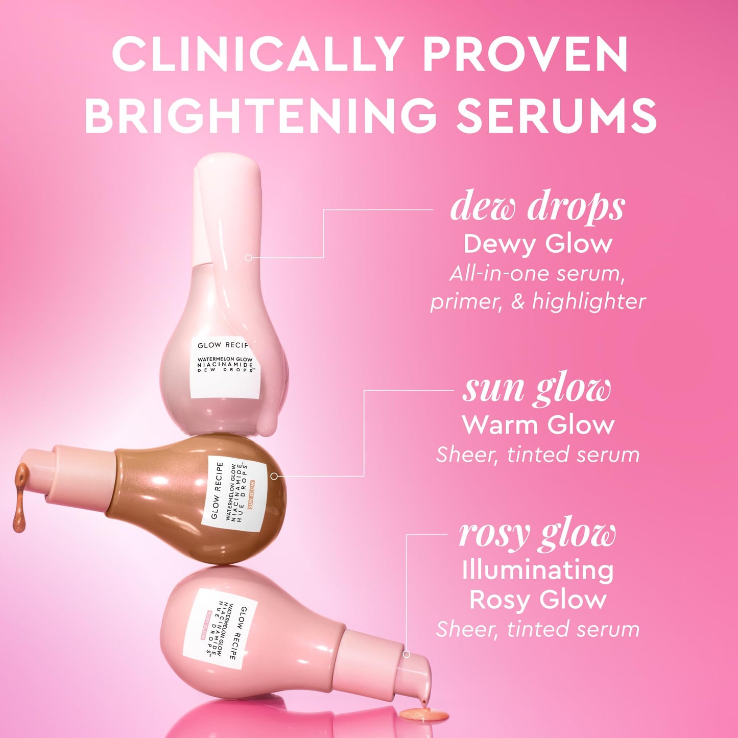 Glow Recipe Watermelon Niacinamide Dew Drops - Brightening, Plumping Hydrating Face Serum, Makeup Primer + Liquid Highlighter with Hyaluronic Acid - dailyvitalstore