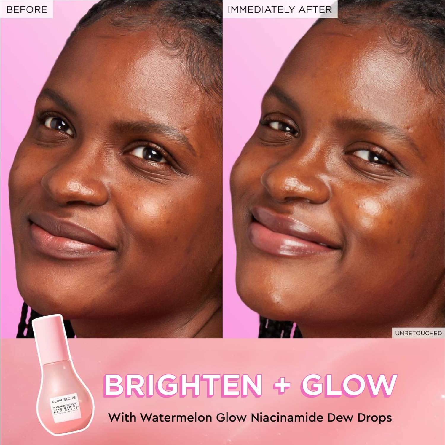 Glow Recipe Watermelon Niacinamide Dew Drops, Korean Niacinamide Serum Drops, Hydrating Face Serum + Primer & Liquid Highlighter, - dailyvitalstore