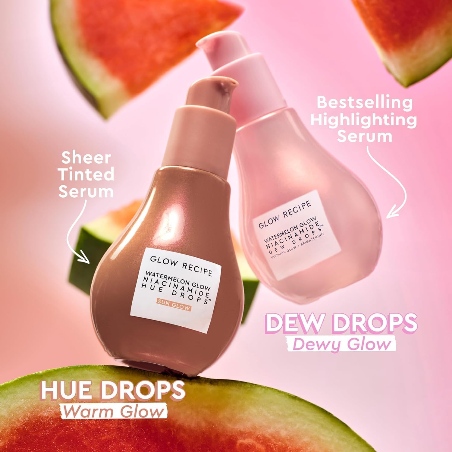 Glow Recipe Watermelon Niacinamide Dew Drops, Korean Niacinamide Serum Drops, Hydrating Face Serum + Primer & Liquid Highlighter, - dailyvitalstore