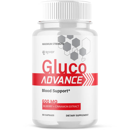 Gluco Advance Capsules, Official Gluco Advance Supplement Pills with All Natural Ingredients, Advanced Formula Supplement with Maximum Strength Premium Vitamins for Women & Men (60 Capsules) - dailyvitalstore