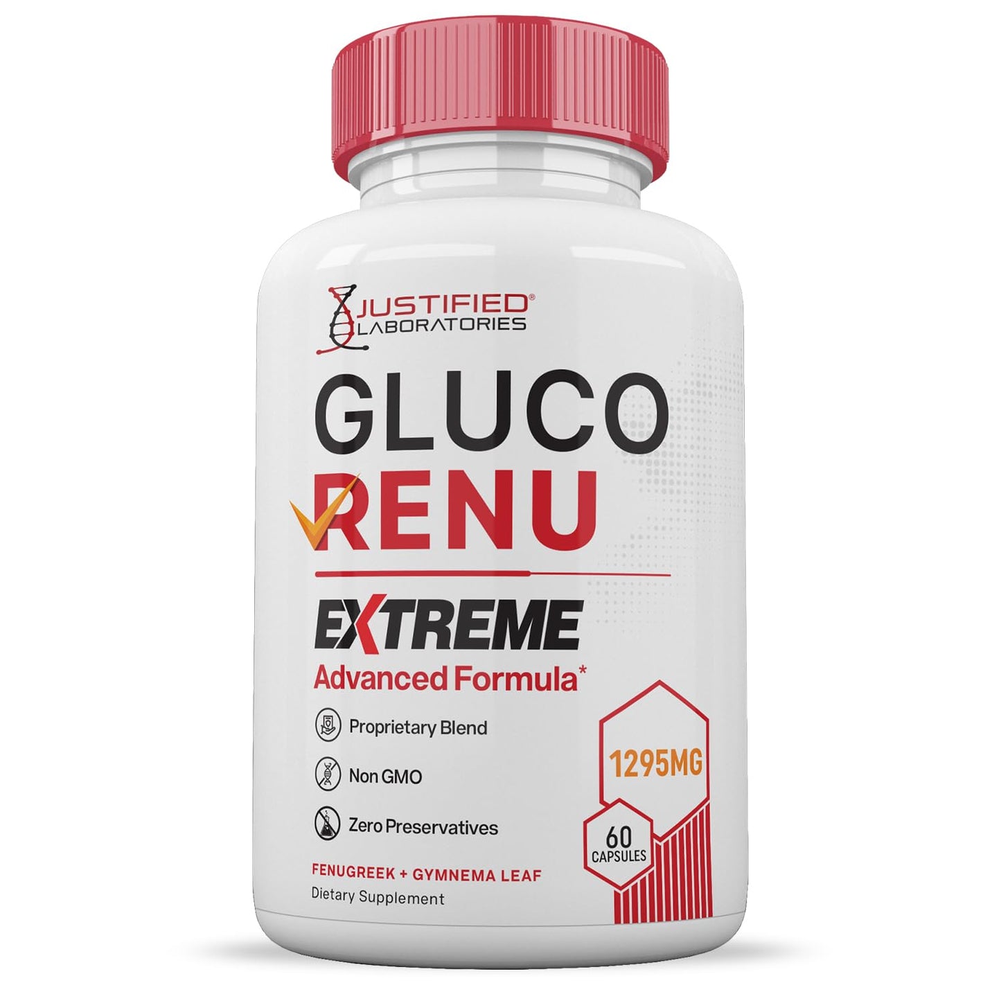 Gluco Renu Extreme 1295MG Glyco Support Pills Advacned Formula Gluo Renew Glycogen Support Formulated with Turmeric Berberine Resveratrol Garlic Bitter Melon Milk Thistle 60 Capsules - dailyvitalstore