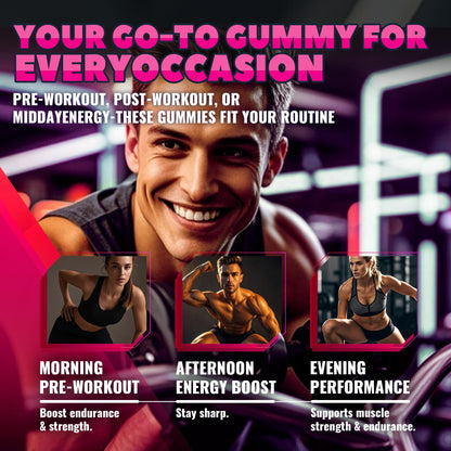 GlucoBio Creatine Monohydrate Gummies (5g) – Pre-Workout Energy & Muscle Growth Support for Men & Women - dailyvitalstore