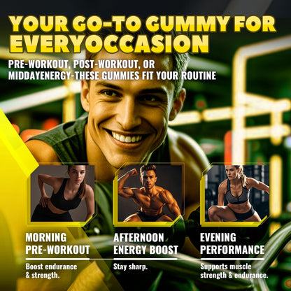 GlucoBio Creatine Monohydrate Gummies (5g) – Pre-Workout Energy & Muscle Growth Support for Men & Women | Pineapple Electrolyte Gummies (135 Count) - dailyvitalstore