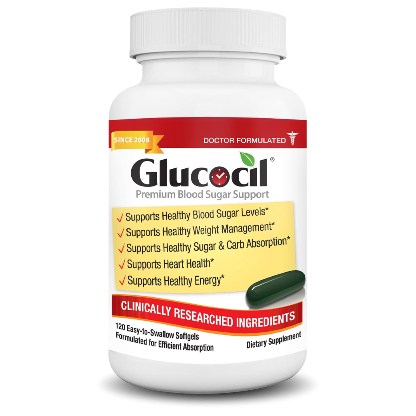 Glucocil – Softgels - Premium Blood Sugar Support - New Clinical Study Published March 2026-3 Million Bottles Sold - Supports the 3 Essentials - dailyvitalstore