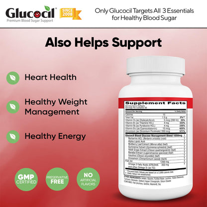 Glucocil – Softgels - Premium Blood Sugar Support - New Clinical Study Published March 2026-3 Million Bottles Sold - Supports the 3 Essentials - dailyvitalstore