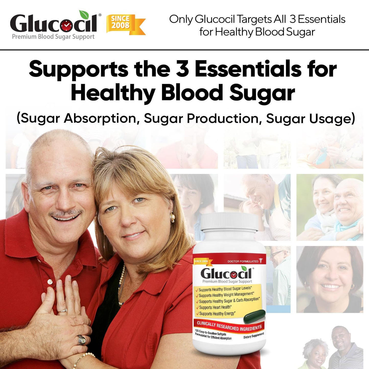 Glucocil – Softgels - Premium Blood Sugar Support - New Clinical Study Published March 2026-3 Million Bottles Sold - Supports the 3 Essentials - dailyvitalstore