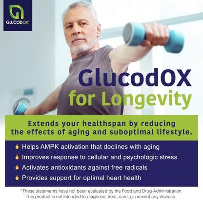 GlucodOX AMPK Activator Supplement – AMPK Enzyme, Metabolism Booster, Guggul Supplement for Body Management & Longevity – Vegan Metabolic Support - 30 Day Supply (60 Capsules) - dailyvitalstore