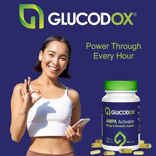 GlucodOX AMPK Activator Supplement – AMPK Enzyme, Metabolism Booster, Guggul Supplement for Body Management & Longevity – Vegan Metabolic Support - 30 Day Supply (60 Capsules) - dailyvitalstore