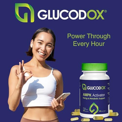 GlucodOX AMPK Activator Supplement – AMPK Enzyme, Metabolism Booster, Guggul Supplement for Body Management & Longevity – Vegan Metabolic Support - 30 Day Supply (60 Capsules) - dailyvitalstore