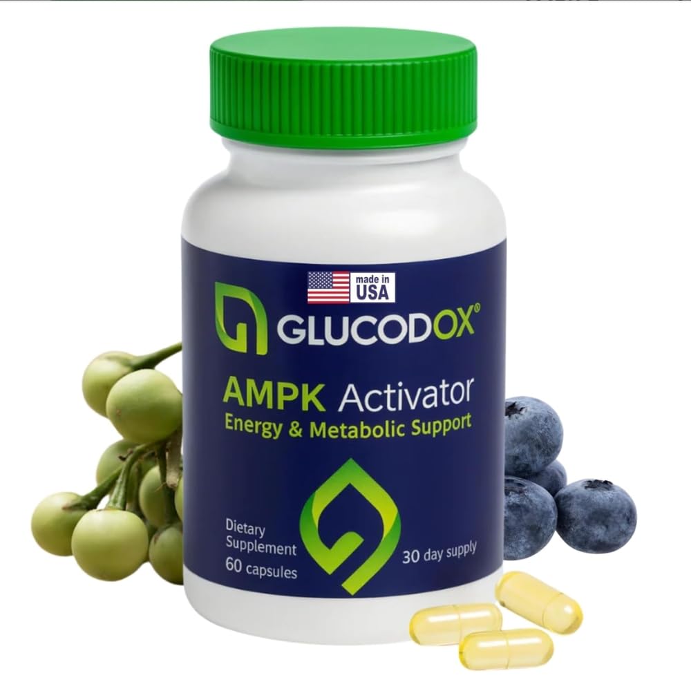 GlucodOX AMPK Activator Supplement – AMPK Enzyme, Metabolism Booster, Guggul Supplement for Body Management & Longevity – Vegan Metabolic Support - 30 Day Supply (60 Capsules) - dailyvitalstore