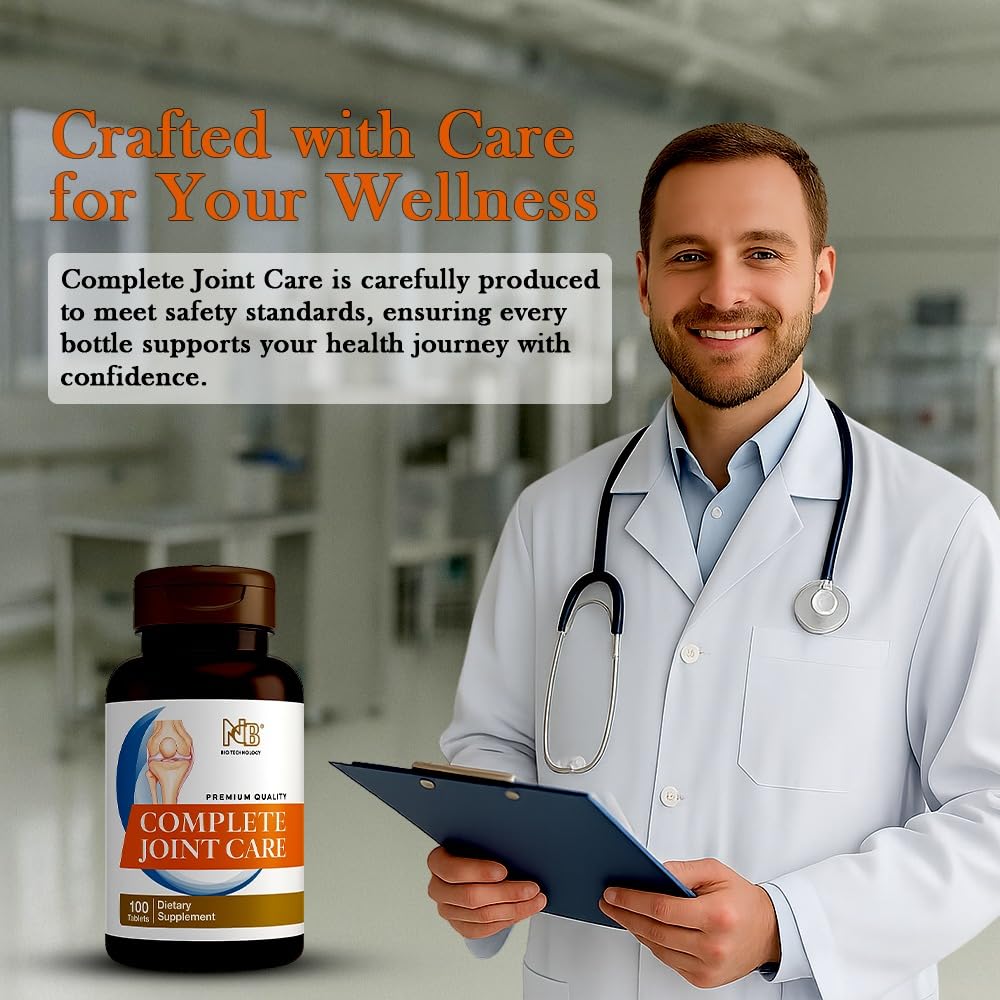 Glucosamine Chondroitin MSM Complete Joint Care Supplement | Glucosamine HCl, Chondroitin, MSM, Boswellia & Ginger | Supports Joint Mobility & Flexibility | 100 Tablets - dailyvitalstore