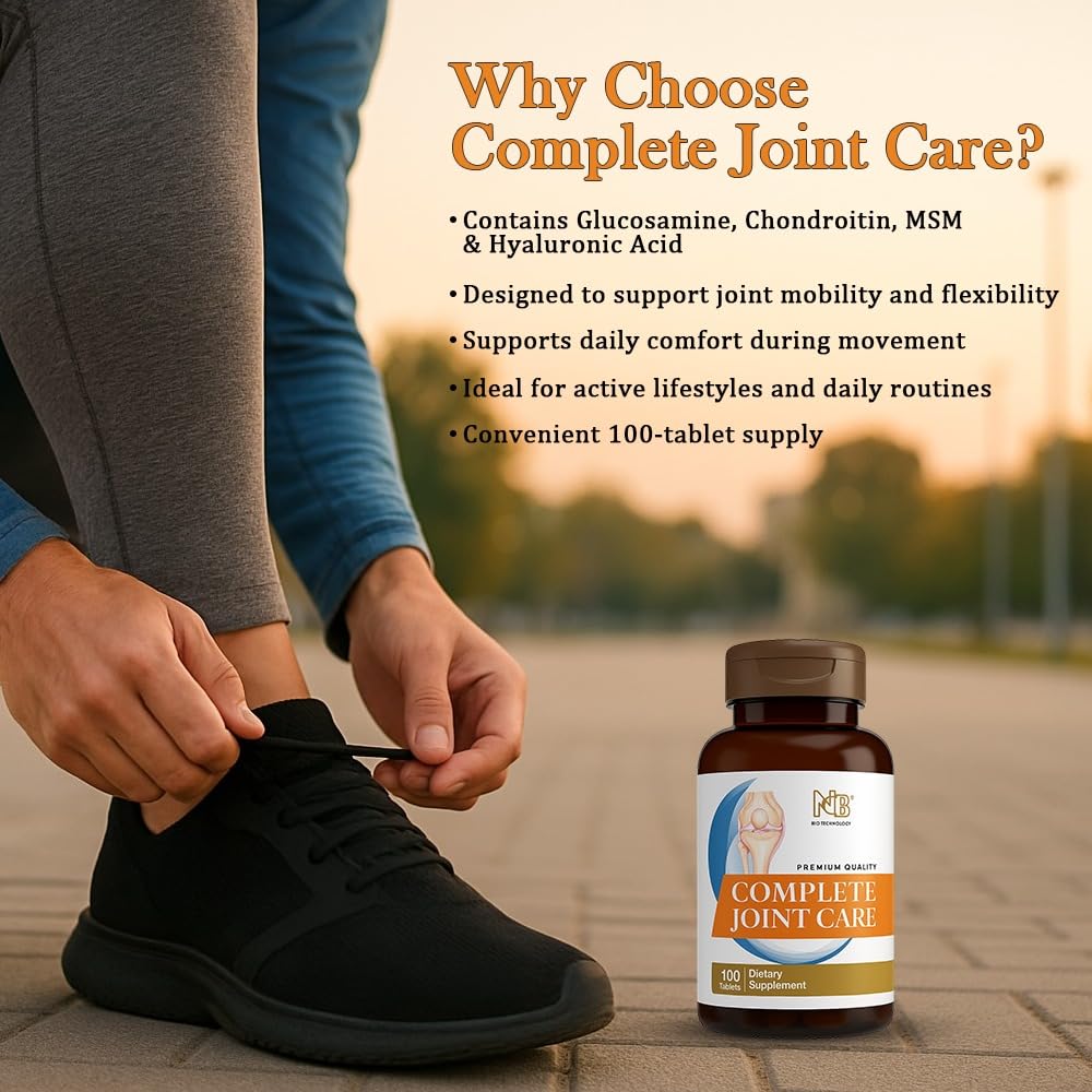 Glucosamine Chondroitin MSM Complete Joint Care Supplement | Glucosamine HCl, Chondroitin, MSM, Boswellia & Ginger | Supports Joint Mobility & Flexibility | 100 Tablets - dailyvitalstore