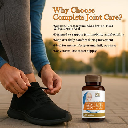 Glucosamine Chondroitin MSM Complete Joint Care Supplement | Glucosamine HCl, Chondroitin, MSM, Boswellia & Ginger | Supports Joint Mobility & Flexibility | 100 Tablets - dailyvitalstore