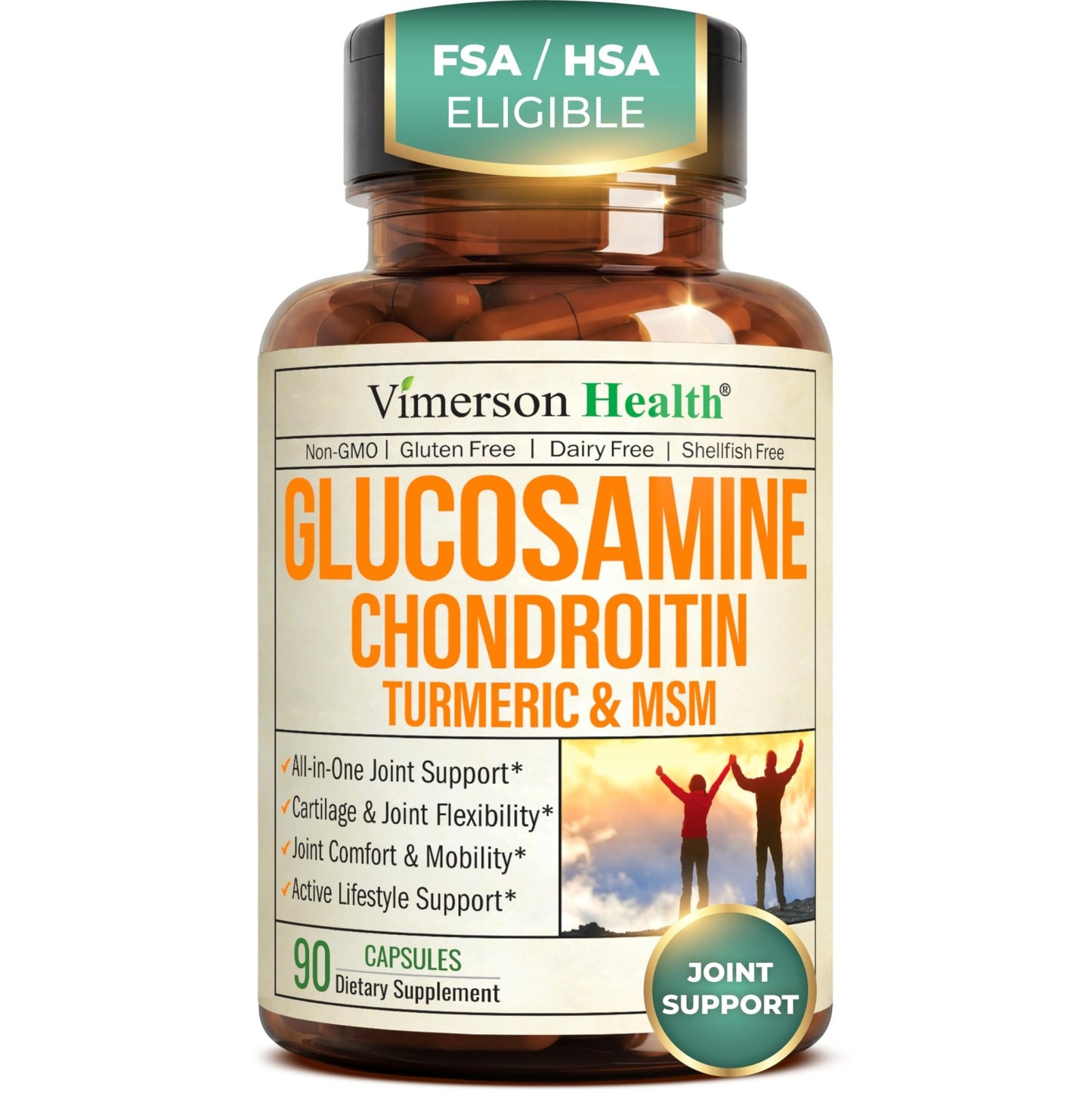 Glucosamine Chondroitin MSM – Joint Support Supplement for Women and Men with Glucosamine Sulfate 1500 mg, Chondroitin and MSM – for Cartilage, Joint Health and Flexibility – 90 Capsules - dailyvitalstore