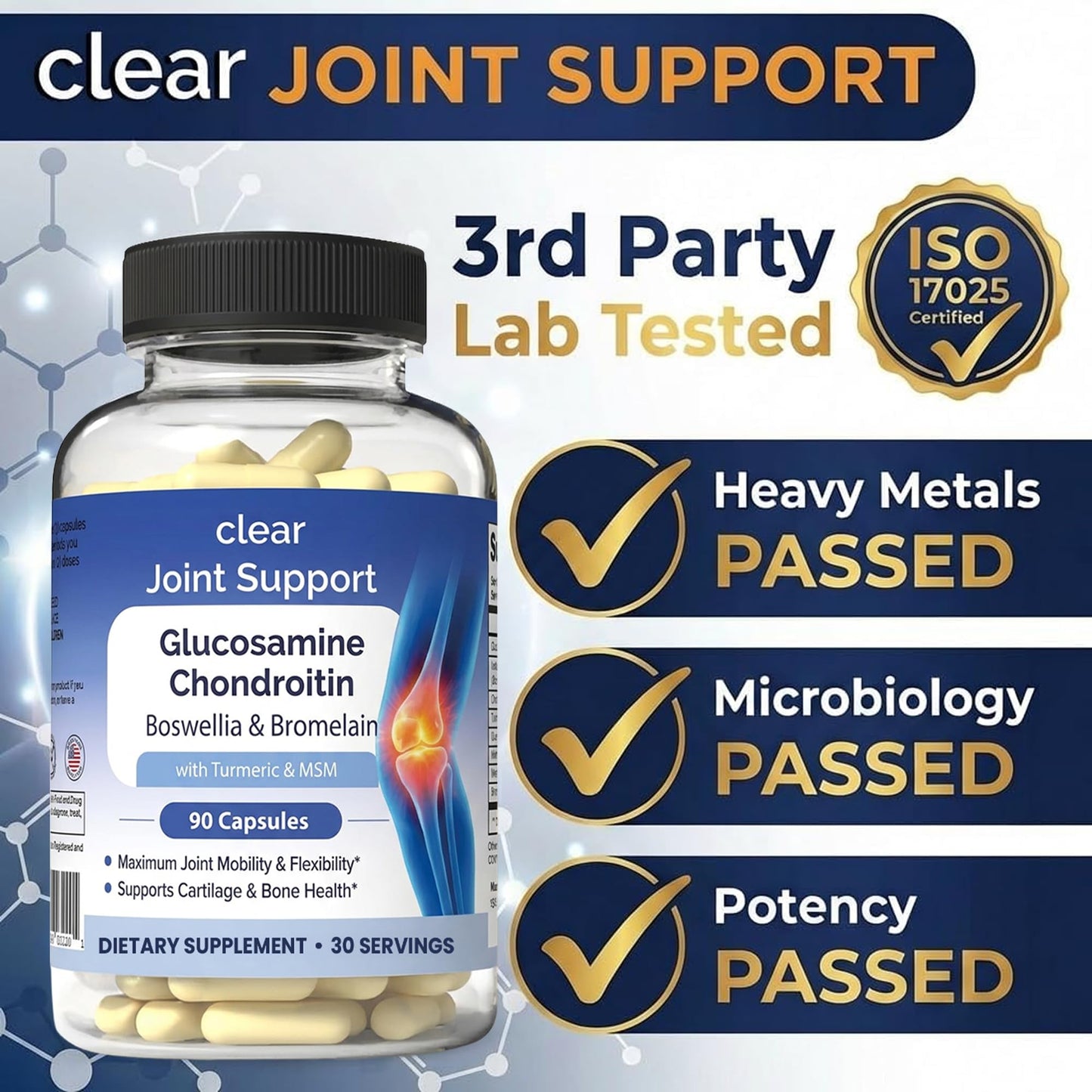 Glucosamine Chondroitin MSM with Turmeric & Boswellia 540 Capsules | 8-in-1 Joint Support Supplement for Flexibility & Mobility | Joint Supplement for Men & Women – Supports Back, Knees, Hips & Joints - dailyvitalstore