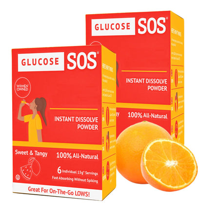 Glucose SOS Glucose Powder Packets with Natural Dextrose, Fast-Absorption That Instantly Dissolves in Your Mouth with No Water Needed, Sweet & Tangy 12 Servings - dailyvitalstore