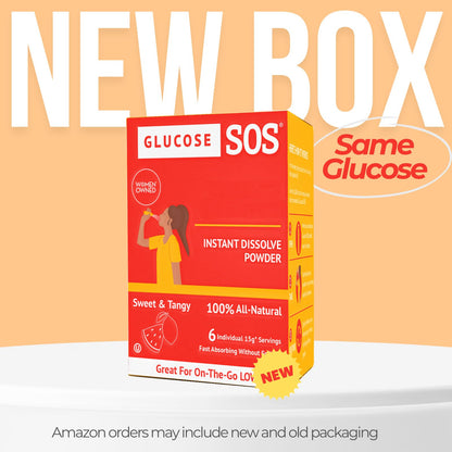 Glucose SOS Glucose Powder Packets with Natural Dextrose, Fast-Absorption That Instantly Dissolves in Your Mouth with No Water Needed, Sweet & Tangy 12 Servings - dailyvitalstore